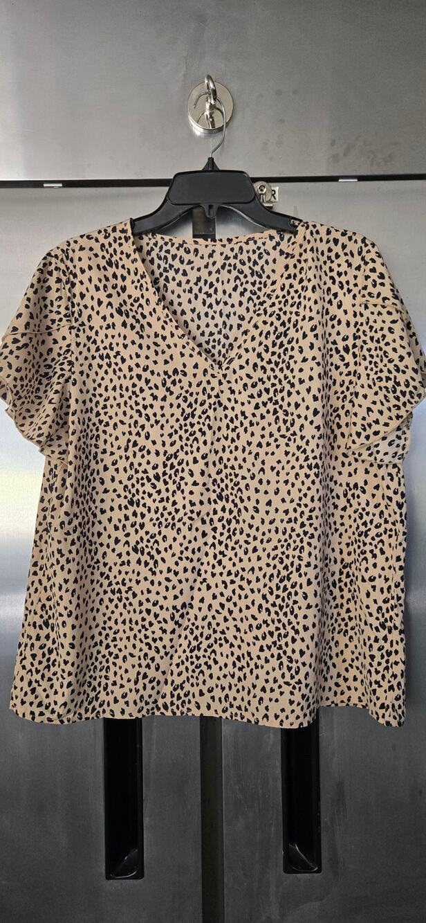 SHEIN Women's Tan Cheetah Print Dolman Sleeve Top Size XL
